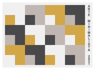 Minimalist art geometric abstract background design, vector primitive shapes