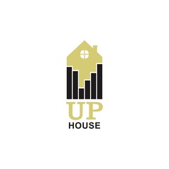 Up house logo. Real estate logo icon. Vector illustration template design