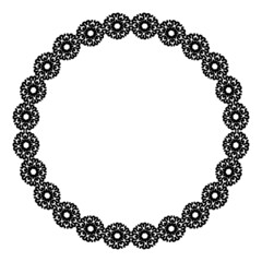 Vintage round floral frame. Oval borders. Elegant decor in oriental style. For laser cutting, tattoo, marquetry, logo for yoga, icons, lace.