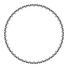 Circular pattern in Arabic style. Circular ornament of abstract oriental elements. Black and white. Vector. For invitations, tattoos, marquetry, ceramic tiles, photo album, logo, icons, lace.