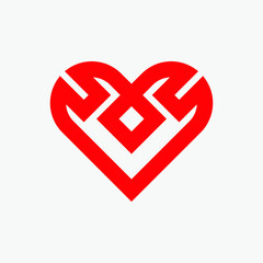 Love heart vector symbol. Valentine day. Medical health logo.