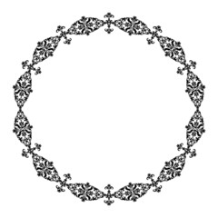 Oriental vector round pattern. Frame. Oval borders. Elegant decor in oriental style. For laser cutting, tattoo, marquetry, logo for yoga, icons, lace.