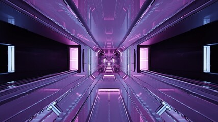 3d illustration of 4K UHD futuristic tunnel