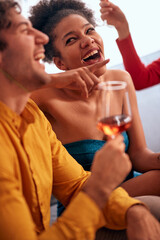 Friends enjoying at the birthday party