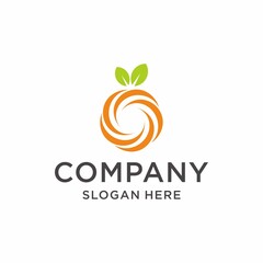 Orange fruit logo vector