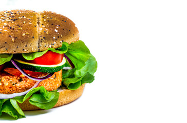 Vegetarian burger with vegetable steak