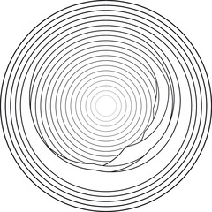 Lines in Circle Form . Spiral Vector Illustration . Line art .Technology round. Wave Logo . Design element . Abstract Geometric shape .