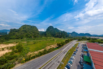 Aerial Panorama of Ipoh ,Perak, Malaysia (Mountain) 03