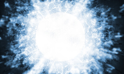 glowing energy ball on black background. perfect for design background