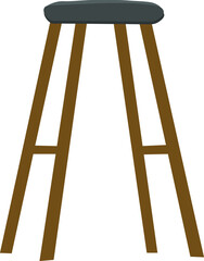 Vector of stylish chair isolated in white background for restaurant, theater, home, or office. Illustration of wooden stool for comfortable sitting. 