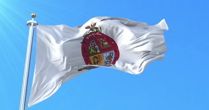 Sinaloa Flag, Mexico. Loop