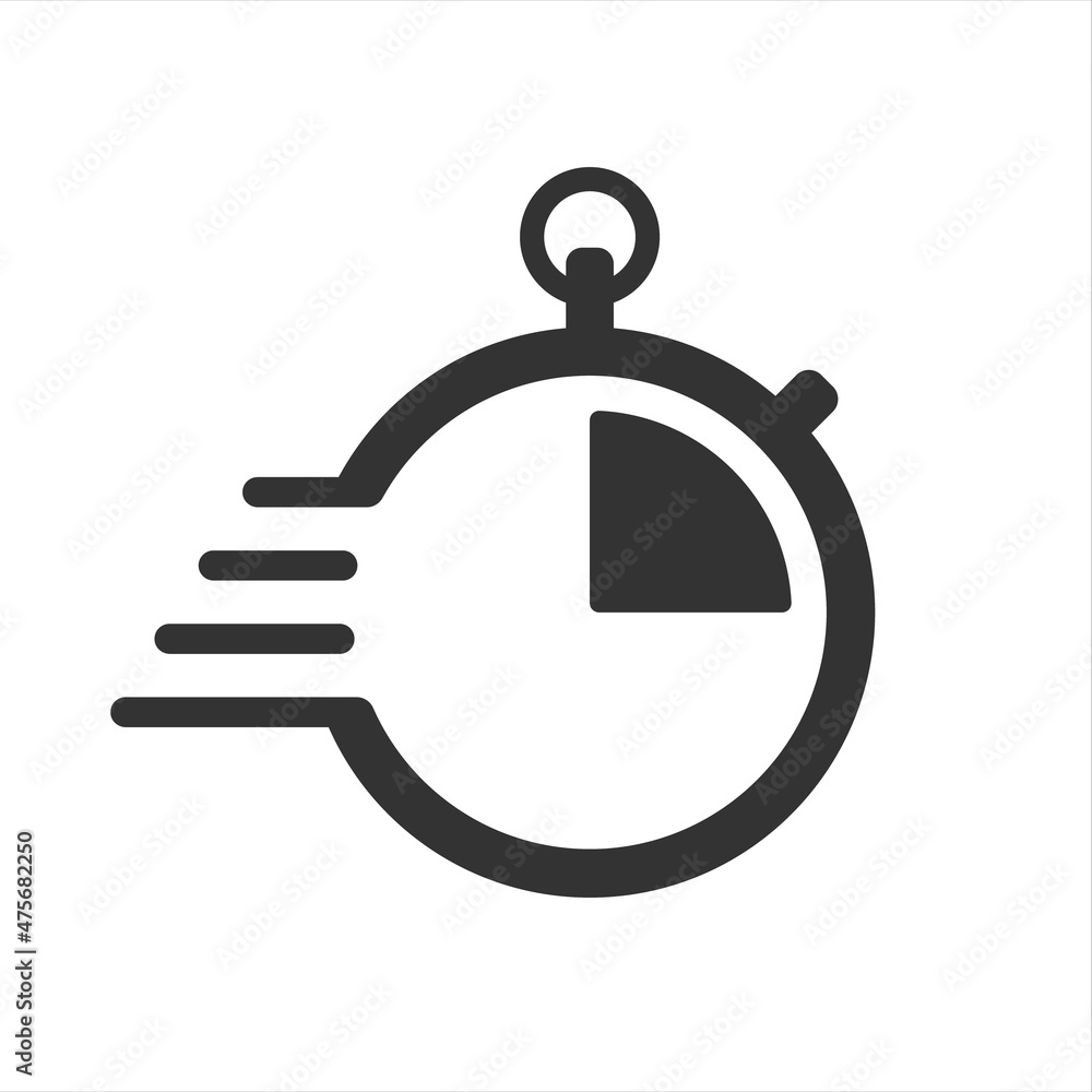 Poster stop watch vector icon isolated on white background. fast stop watch stock vector illustration for w