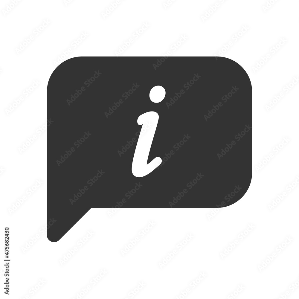 Poster info speech bubble vector icon isolated on white background. information bubble stock vector illustr