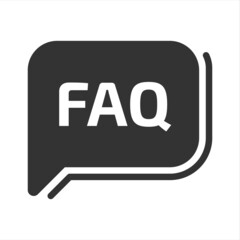 faq speech bubble vector icon isolated on white background. faq speech bubble stock vector illustration for web, mobile app and ui design
