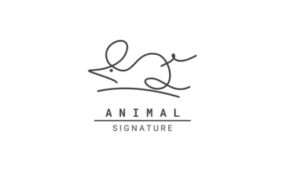manual hand-drawn mouse signature template design