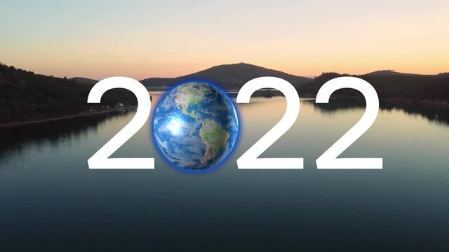 2022 New Year concept. Environmental technology concept. Sustainable development goals. SDGs. High quality 4k footage