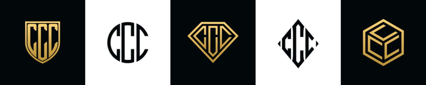 Initial letters CCC logo designs Bundle
