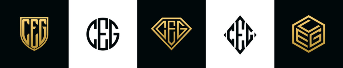 Fototapeta Initial letters CEG logo designs Bundle obraz