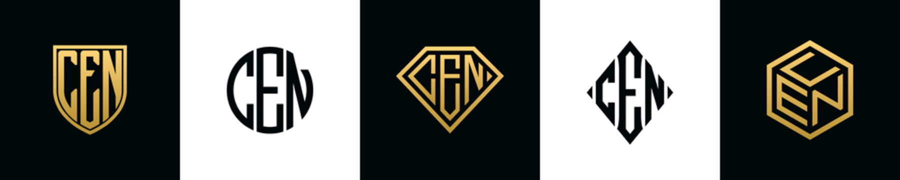 Initial letters CEN logo designs Bundle
