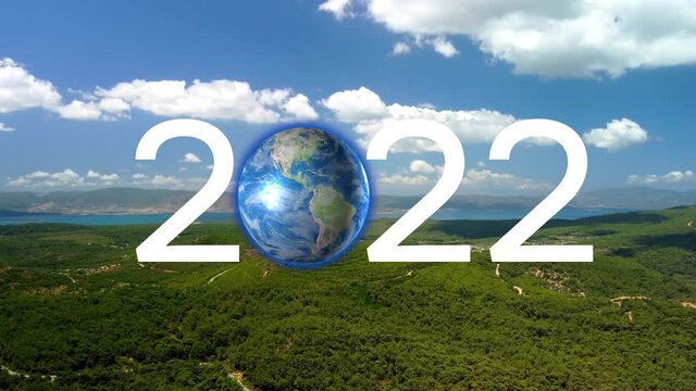 2022 New Year concept. Environmental technology concept. Sustainable development goals. SDGs. High quality 4k footage