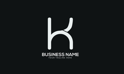 Alphabet HK or KH abstract monogram vector logo template