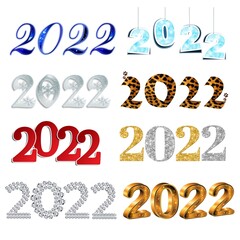 Happy New Year 2022  Colorful Set