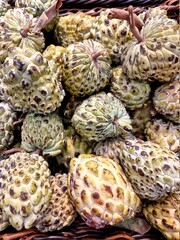 The sugar apple or sweet sop  fruits on market