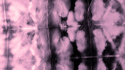 Pink Circle Paint Smear. Gentle Tie Dye Fabric. © Olga
