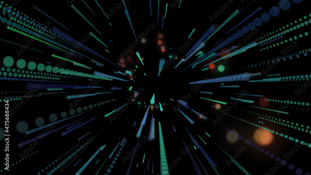 Poster abstract flight through a black hole in outer space, movement in hyperspace. close-up. 3d.4k. isolat