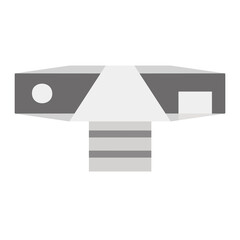 A vector illustration of a photo camera top view isolated on transparent background. Designed in grey colors for web concepts 