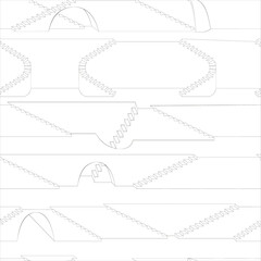 Fototapeta premium An outline vector illustration of stairs isolated on transparent background. Designed in black and white colors for web concepts 