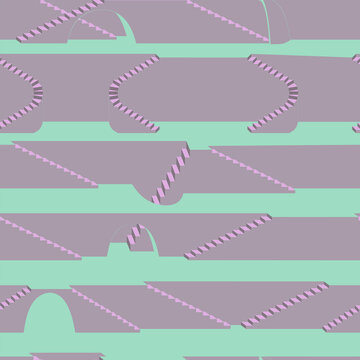 A jpeg illustration of stairs isolated on transparent background. Designed in green, pink, grey colors for web concepts 