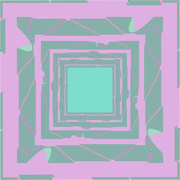 A vector illustration of stairs square isolated on transparent background. Designed in green, pink, grey colors for web concepts 