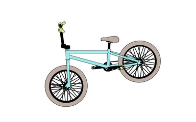 Fototapeta premium 3d sketch bmx bike on a white background 
