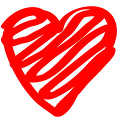 Obraz premium Heart shape red drawing - sign symbol icon isolated - vector illustration