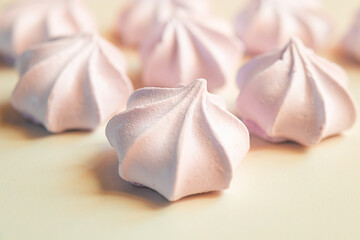 French meringue cookies marshmallow zephyr close-up