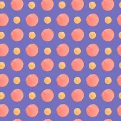 Nahtlose Tapete Airtex Very peri Abstraktes nahtloses Muster des Aquarells auf einem purpurroten sehr Peri-Hintergrund. Trendiger Druck mit strukturierten Formen, Flecken, handgemalten Flecken. Designs für Textilien, Stoffe, Geschenkpapier, Verpackungen.