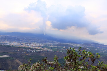 view to the Cumbre Vieja volcano in La Palma, Canary Islands, Spain