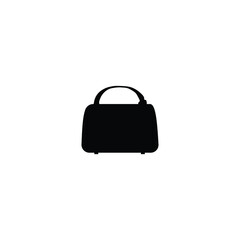 Purse in black. Vector icon isolated on white background.