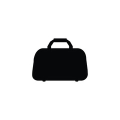 Sports bag in black. Vector icon isolated on white background.