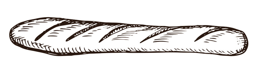 French baguette icon. Outline french baguette vector icon for web design isolated on white background