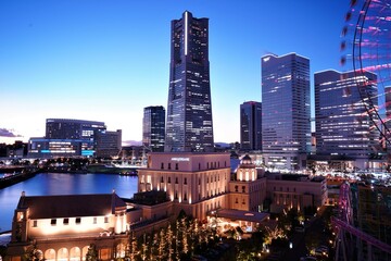 横浜みなとみらいの美しい夜景