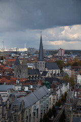 Ghent skyline in bruges belgium