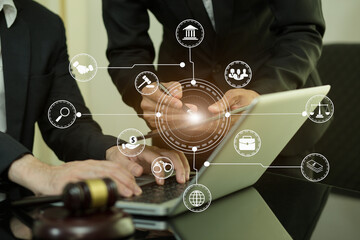 Lawyers having  Concepts of  Legal services at the law office