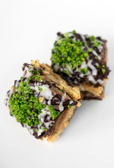 Fresh homemade Baklava middle eastern sweet dessert food pastry cakes