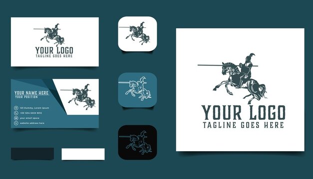 vintage handrawn horse and heroe logo and bussines card
