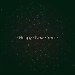 Happy new year lettering on illuminated and shiny background vector stock illustration.