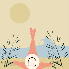 girl on the beach under the sun