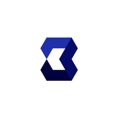 Abstract letter B logo design vector