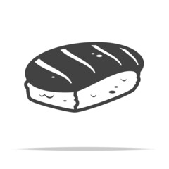 Salmon nigiri sushi outline icon transparent vector isolated